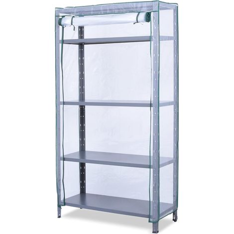 Housse de Protection pour étagère, avec Fermeture éclair, pour intérieur et extérieur, en polyéthylène Transparent, 95 x 40 x 185 cm (1/5)