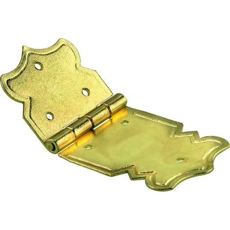 Hettich Schatullenscharnier Stahl, vermessingt, 20 x 47 mm, 1 Stück Klappscharnier