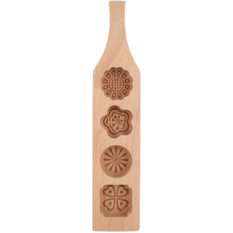 DEESSE SHOP-RIZGHWOY Gâteau de Lune en Bois Fait Main, Antiadhésif et Facile à Nettoyer, Style Vintage pour Dessert Mousse Maison (Moule Quatre pièces Fleur n°2) (1/5)