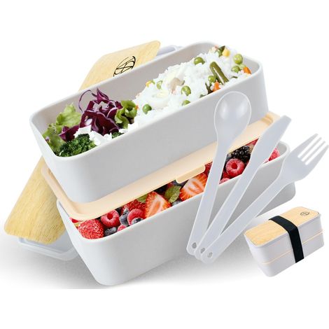 Portapranzo scatola alimenti contenitore adulti 1200 ml grigio (1/4)