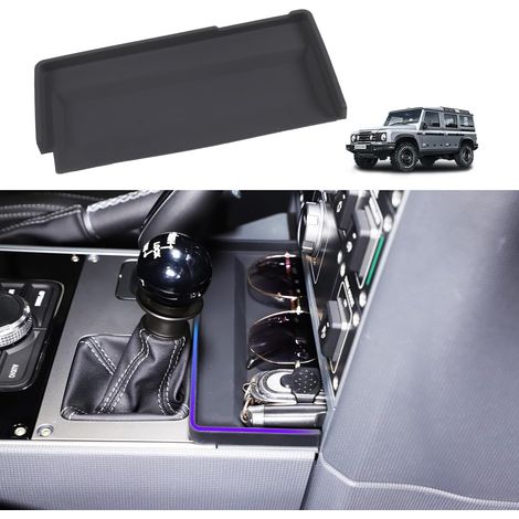 Boîte de rangement pour console centrale compatible avec Grenadier 2020-2024 – Boîte de rangement extensible pour levier de vitesse, accessoires (boîte de rangement porte-gobelet) (1/5)