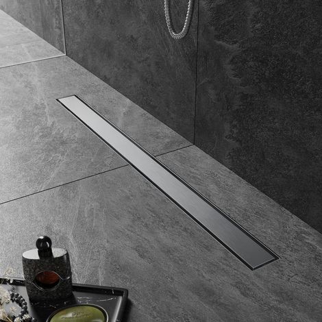 SIRHONA Caniveau Douche Italienne 90cm à carreler, Siphon de Sol Douche Modèle 2 en 1, Acier Inoxydable