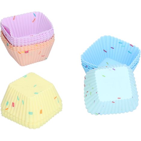 Set mit 20 quadratischen Förmchen für Mini-Cupcakes, Puddings und Gelee, vielseitige Backform (1/5)
