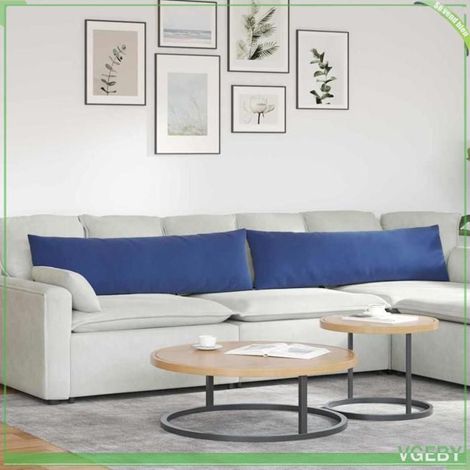 Coussins de canapé - FAFEISY - Modernes - Velours côtelé premium - Bleu police - 145 x 40 cm (lot 2) (1/5)