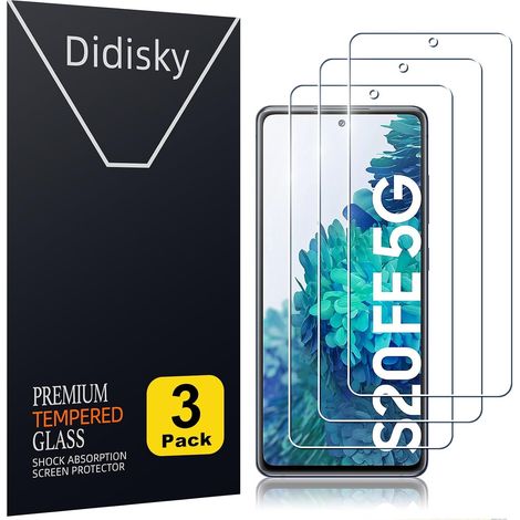Lot de 3 Protecteur Verre Trempé pour Samsung Galaxy S20 FE, Film Protection écran, résistance aux Rayures, dureté 9H, Pas de Bulles, Haute définition (1/5)