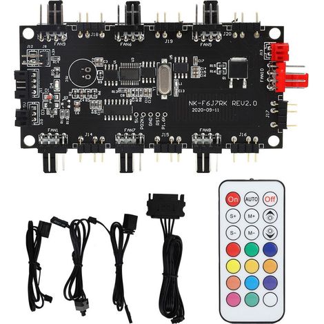 LED-Lichtsteuerung, Leiterplatten-Netzteil, Lüfter-Hub, 4/3-Pin-ARGB-Splitter, drahtlose Fernbedienung (1/5)
