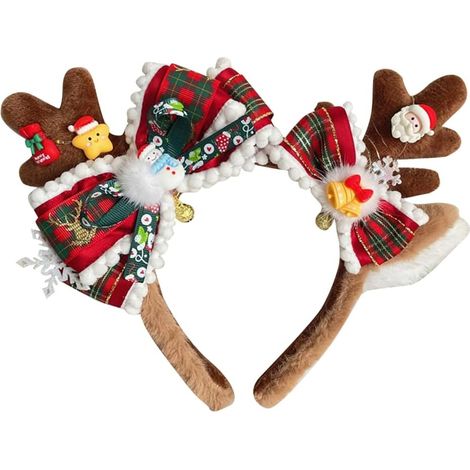 Lolitas Pince à cheveux de Noël avec chapeau/bois de cerf Décoration faite à la main Lolitas Accessoires de cheveux pour petites filles et femmes (1/5)