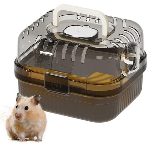 Cage de transport portable et légère pour hamster, avec ventilation et roue d'exercice (1/5)