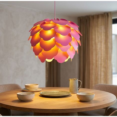 Lampe à suspension fleur éclairage plafonnier suspension violet dans un ensemble comprenant des ampoules LED (1/5)