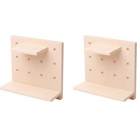 Étagère murale en panneau perforé 2 pièces Étagère de rangement modulaire en plastique Étagère murale flottante Organisateur économiser de l'espace (1/4)
