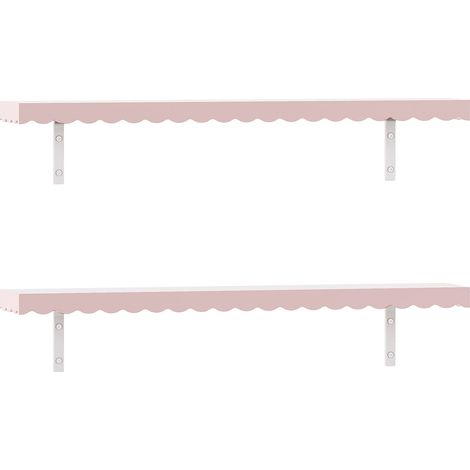 Lot de 2 étagères murales meuble de rangement moderne 80 x 17 x 4 cm rose (1/5)