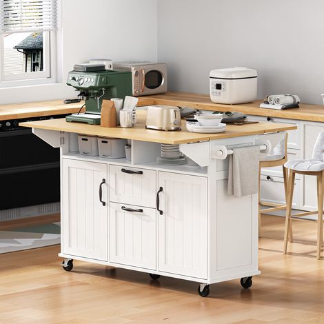tavolo pranzo allungabile ruote prese bianco OKMYHOME (1/5)