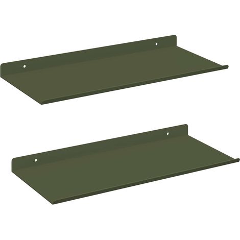 Maison Exclusive - Schwebendes Regal 2 pcs Olive Grün 40 x 18 x 2