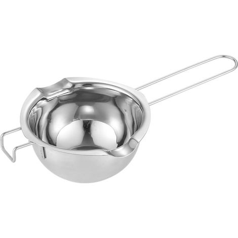 Creuset bain-marie 400 ml – Acier inoxydable 304, pour lait/beurre/chocolat, poignée thermorésistante