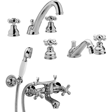 Set miscelatori Paffoni Iris lavabo canna alta bidet e vasca con scarico incluso (1/5)