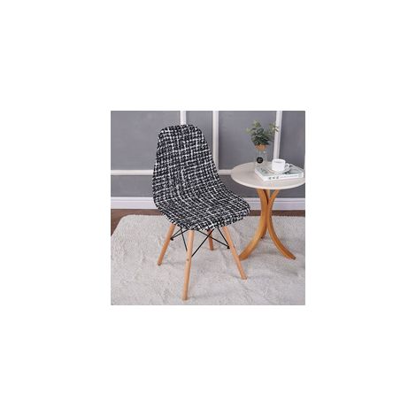 TAISHENGDA-Lot de 2 housses de chaise extensibles motif coquillage, housse de chaise moderne imprimée antidérapante et anti-poussière (1/5)