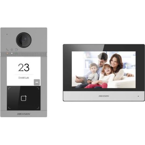 Hikvision DS-KIS604-P Kit videocitofono IP 2 Mpx con lettore mifare per sblocco serratura DS-KIS604 (1/6)