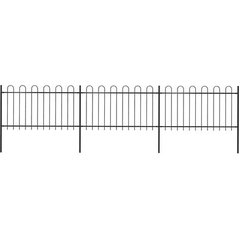 vidaXL Clôture de jardin avec arceau en acier 504 x 100 cm Noir (1/5)