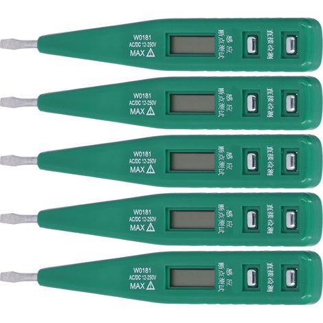 Testeur de tension sans contact 5 pièces, détecteur de tension AC/DC multifonction 12-250V, faible consommation, stylo de mesure électrique sûr (1/5)