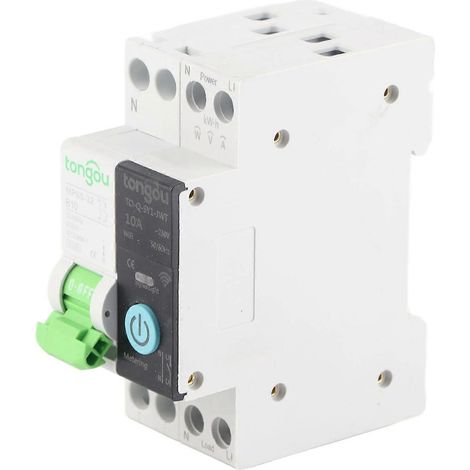 WLAN-Leistungsschalter 1P+N 10A AC 230V 6KA Abschaltvermögen Zeitrelais Fernbedienung MCB