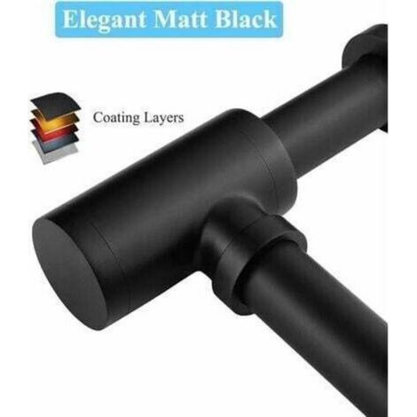 Siphon lavabo laiton universel tube 200mm 1 1/4x32mm anti-odeur noir mat (1/3)