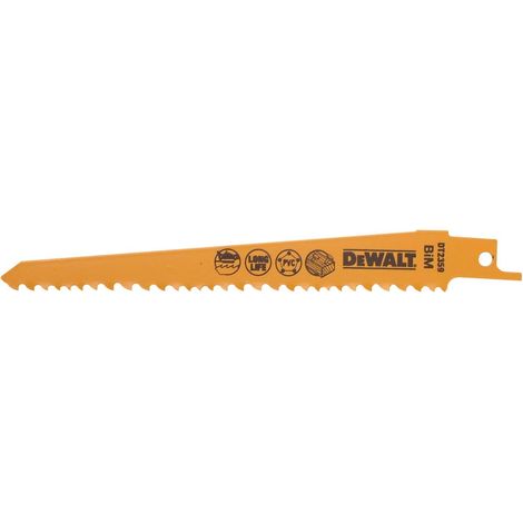 DeWalt DT2359-QZ Lama Sega Diritta Gattuccio BIM 152mm 6TPI 5pz Legno E Plastica