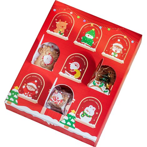 Boîte à perforer vide calendrier de l’Avent 2026, coffret cadeau Noël pour biscuits, cookies et bonbons, boîte‑cadeau veille de Noël, kit de boîte surprise 1 set (1/4)