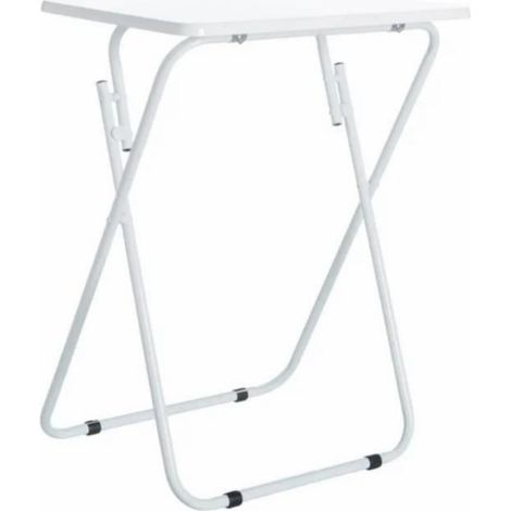 Table pliante - JUANIO - 48x38x65 cm - Pliable - Plateau MDF - Pieds métal (1/4)