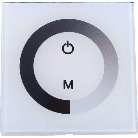 Panel controlador de pared táctil LED de 12-24 V CC con regulador de intensidad para ajustar la luz (color: blanco)