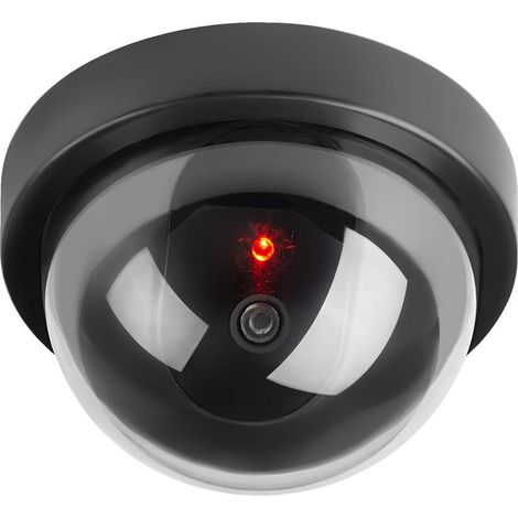 Caméras factices, Fausse de Sécurité Caméra Dôme CCTV avec LED Clignotant Lumière pour Les Entreprises Magasins Accueil, Usage Intérieur Extérieur, 1 Pack (1/5)