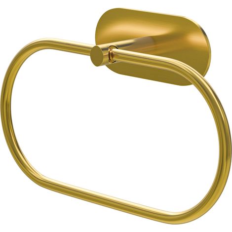 Porte-Serviettes Adhésif Salle de Bain,Support Mural Sans Percage,Inox 205x125mm,Or Mat (1/5)