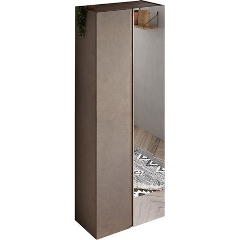 Armadio Multiuso 2 Ante Salcito, 8 Ripiani, 9 Vani Made in Italy, 2 Ante, 70x185h cm Marrone Bronzo