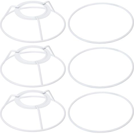 3 Paquet 4 virgule 3 pouce E26 E27 Lampe Abat jour Anneau Cadre Blanc avec Européen Installateur Abat jour Support Fil Cadre DIY 3 virgule 5 mm 4 cm (1/4)
