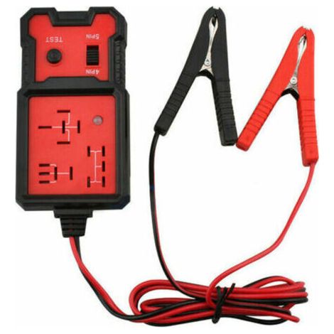 Testeur de relais de voiture, outil de diagnostic de relais de voiture, testeur de relais électronique 12 V, vérificateur de batterie de voiture avec clips (1/5)