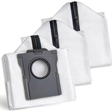Réutilisables Sacs d'aspirateur pour Dreame L40s Pro Ultra/L40 Ultra/X50 Ultra/L10s Ultra Gen2/L10s Pro Ultra, Sacs à Poussière de Remplacement pour Mova E30/P50/V50 avec Fermeture éclair (3 Pièces)