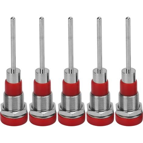 prises bananes avec fiches de 4 mm, bornes en laiton nickelé, lot J.40013 (rouge) (1/5)