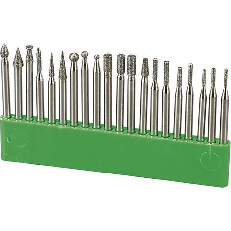 Juego de 20 limas rotativas de diamante para grabado vastago de 3 mm Fervi D020