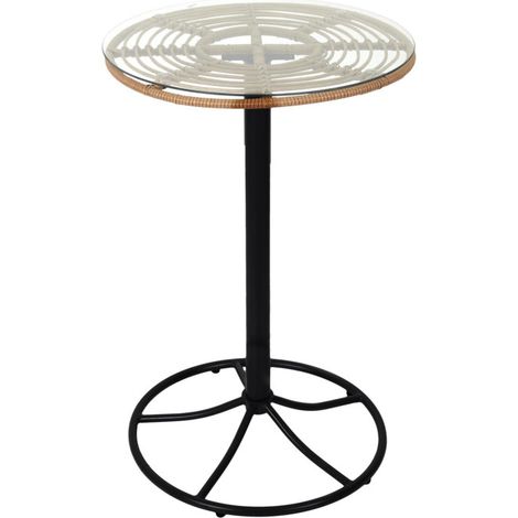 Table de Jardin Haute "Surabaya" 100cm Noir (1/2)