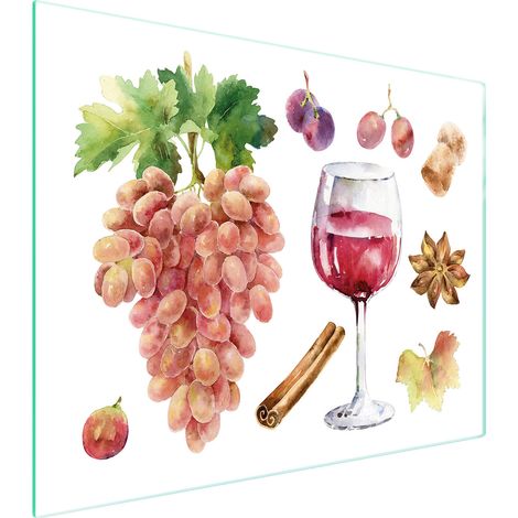 Glasschneidebrett 52x40 Wein