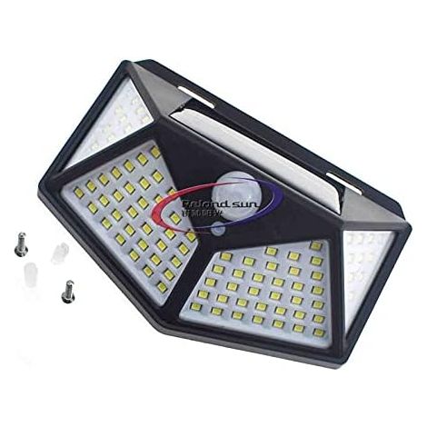 Lampe solaire d'extérieur à LED étanche avec détecteur de mouvement PIR - Lampe murale pour couloir, cour, rue - 48 LED