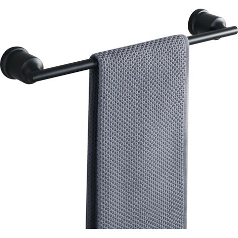 Porte Serviettes Longueur 39.5 CM Salle de Bain, Barre Porte Serviette Mural, en Acier Inoxydable, Fixation Murale à Cuisine ou Douche, Noir Mat (1/5)