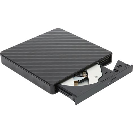 Ultradünner, tragbarer und sofort einsatzbereiter DVD-Player, USB 3.0, universeller externer DVD/CD-Brenner für Desktop-PCs, Laptops und Ultrabooks, schwarz. (1/5)