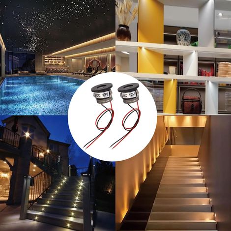 Spot encastré LED, mini spot à faisceau étroit, 1W 12VDC, spot pour meuble, éclairage naturel au plafond d'entrée. (1/5)