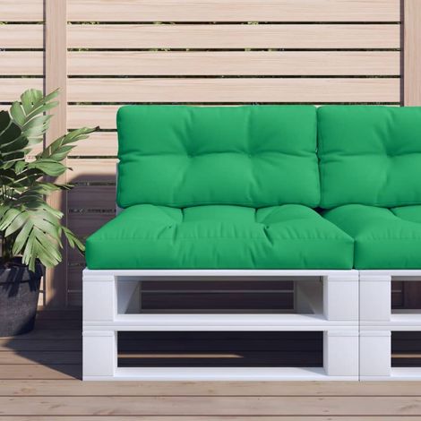 Coussin de palette vert 70x40x12 cm tissu (1/5)