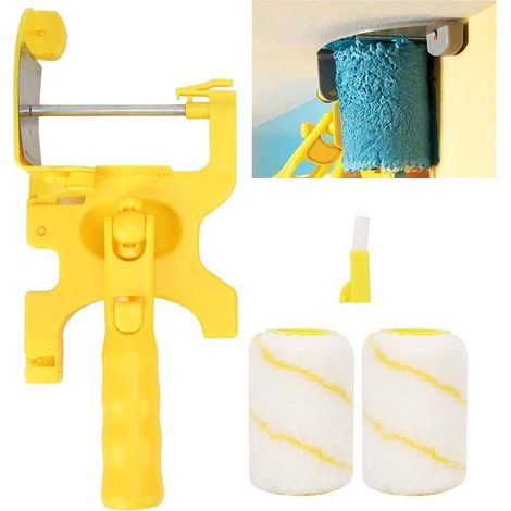 Kit Rouleau Peinture Mur, Brosse à Rouleau de Peinture Manuelle 10cm6cm Outil de Séparation Des Couleurs de Peinture Au Rouleau Avec 2 Rouleaux, pour La Rénovation Plafond Mural de Chambre à Maison (1/5)