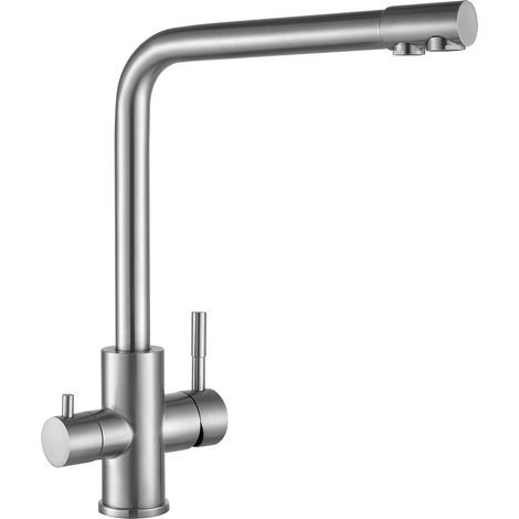 Cecipa Robinet de Cuisine Purificateur d'eau pour l'Eau Chaude/Froide et l'Eau Filtrée - 3 en 1 Mitigeur de Cuisine avec 2 Leviers de Commande Séparés - Mitigeur de Evier pour Sstème D'osmose (1/4)