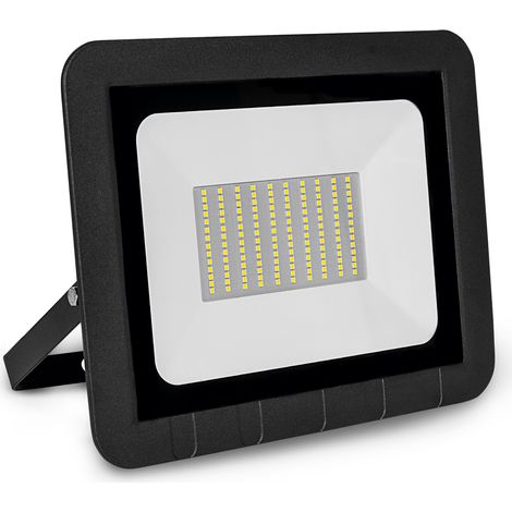 Projecteur LED plat noir Mattel IP65 75W froid (1/2)