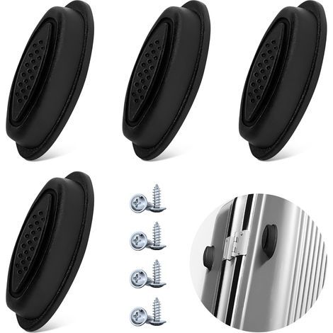 Luggage Feet - Lot de 4 pieds de rechange en plastique noir avec 8 clous - Accessoires de bagages pour réparation et rénovation d'une valise de voyage - Pratique (4 + 8) (1/5)