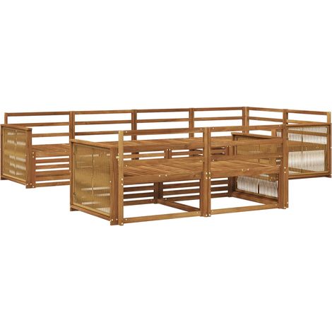 Conjunto de sofás de exterior 7 pcs Natural vidaXL (1/5)
