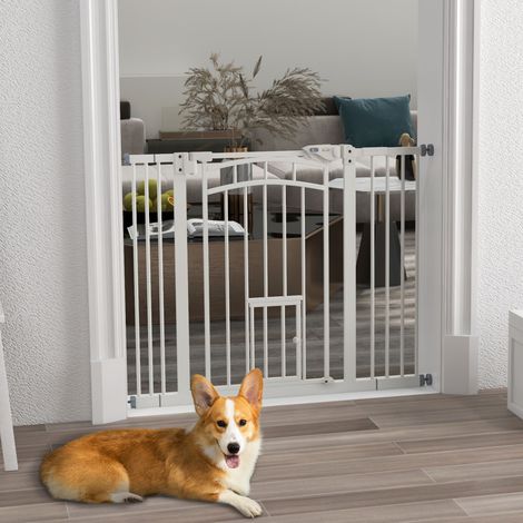 Barrière de sécurité animaux 74-100 cm acier blanc HAVRYA (1/3)